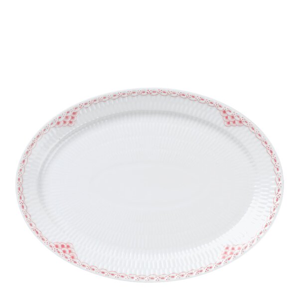Royal Copenhagen Coral Lace blonde oval tallerken 28 cm