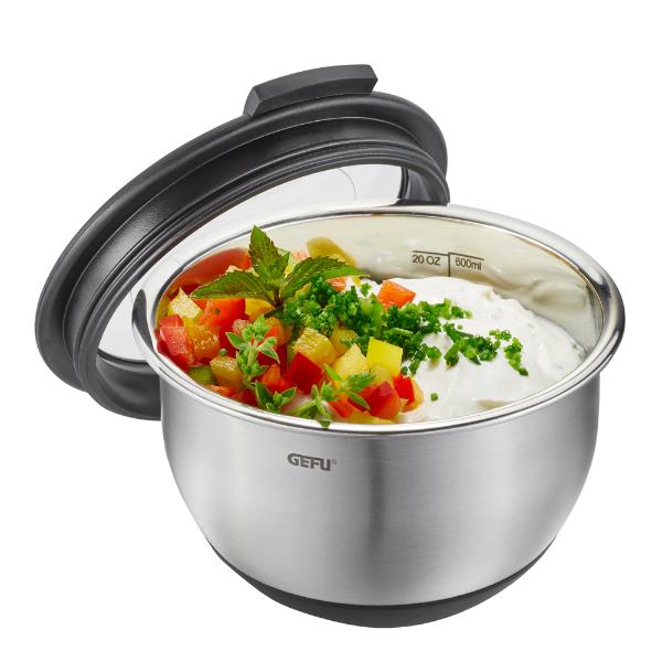 Gefu Muovo bolle m/lokk 0,6L/12 cm stål