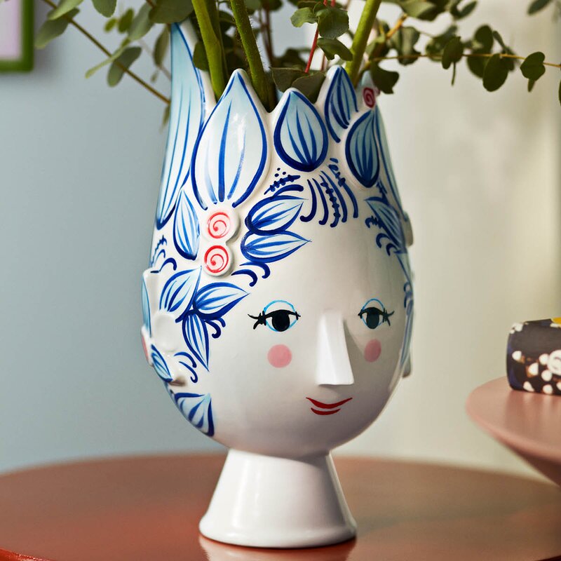 Bjørn Wiinblad Titania vase 25 cm blå