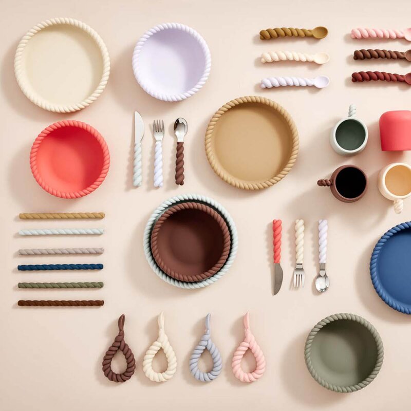 OYOY Mellow tallerken og bolle 18 cm Vanilla Cherry red