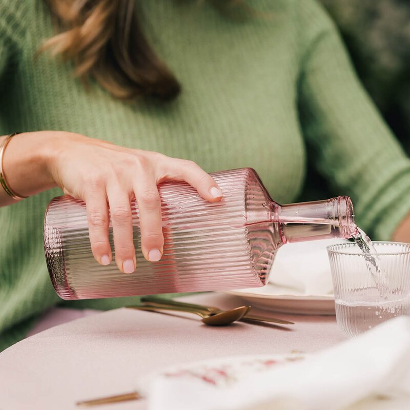 Paveau Ribbed Elegance gaveeske Pink 3 deler rosa