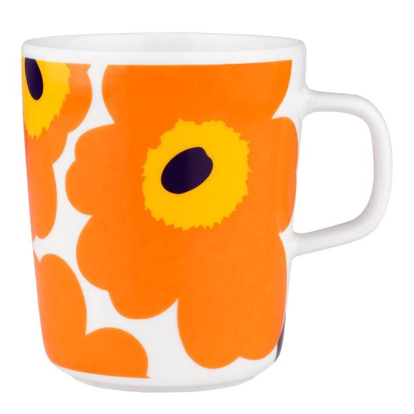 Marimekko – Oiva Unikko 60th anniversary krus 25 cl hvit/oransje/gul