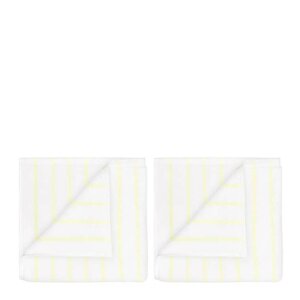 Blomus Arto gjestehåndkle 50x30 cm 2 stk hvit/gul tynne striper