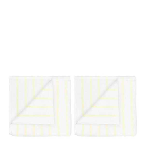 Blomus Arto gjestehåndkle 50x30 cm 2 stk hvit/gul tynne striper