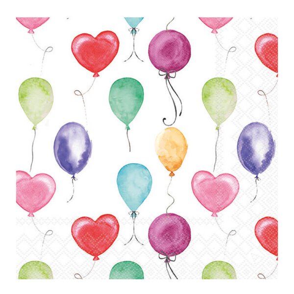 Ambiente Serviett 33x33 cm 20 stk Flying Balloons