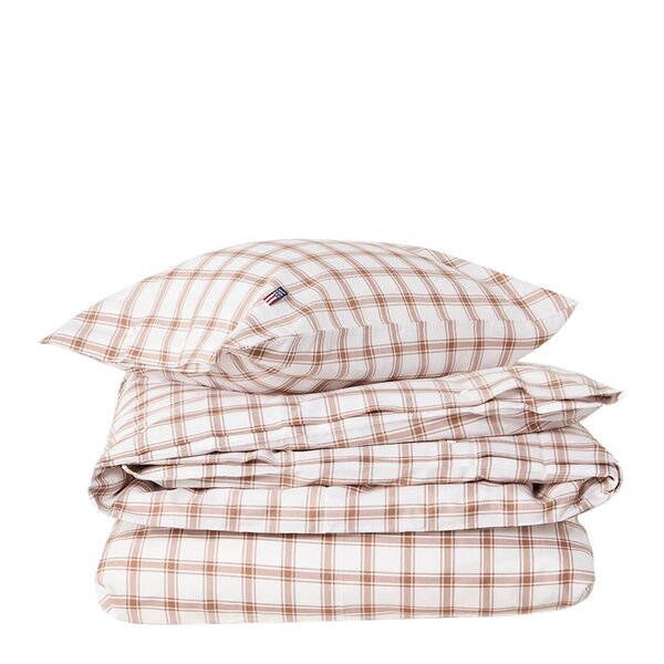 Lexington Sengesett 200x220 cm lyocell/bomull pin point rutete white/fudge