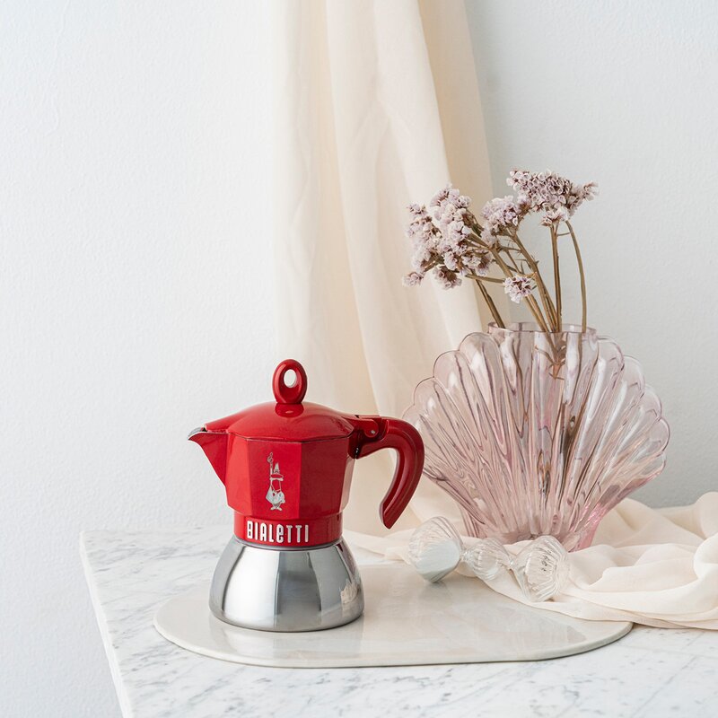 Bialetti Exclusive espressokanne 2 kopper 10 cl rød
