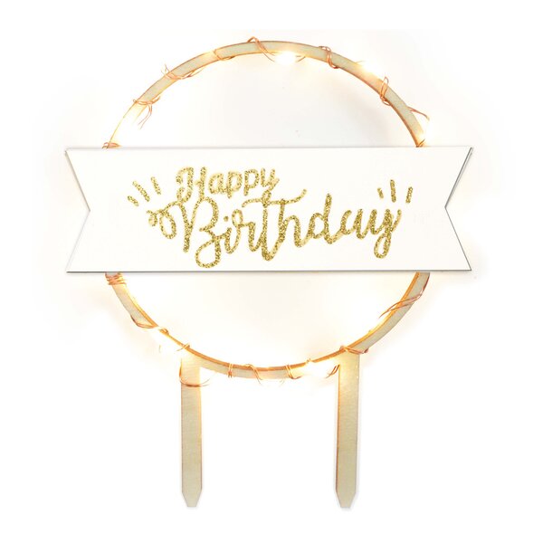 ScrapCooking LED kaketopp Happy Birthday natur
