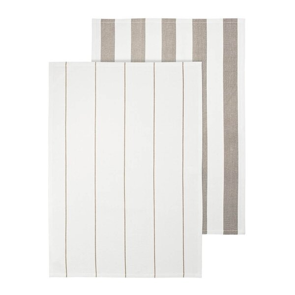 Blomus Taulo kjøkkenhåndkle 70x50 cm 2 stk hvit/beige stripet