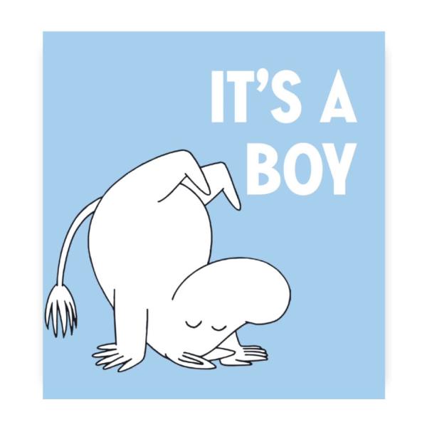 Moomin – Mummi kort dobbelt It’s a boy lys blå