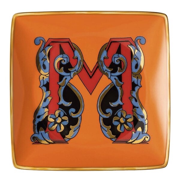 Versace Alphabet skål 12 cm kvadratisk M