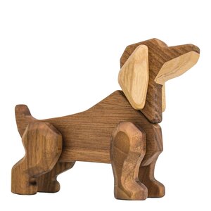 FableWood Dachshund trefigur 11 cm valnøtt/ask