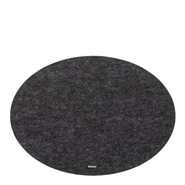 Ziczac Nuno dekkebrikke 45x33 cm oval mørk grå