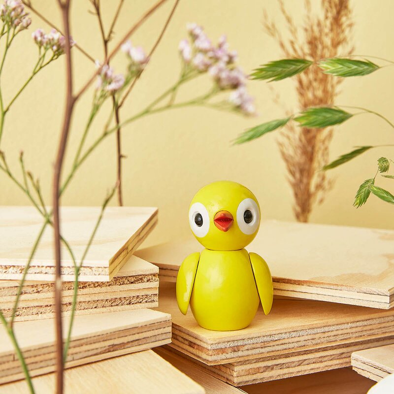 Spring Copenhagen Spring Birds trefigur 6,5 cm youthful yellow