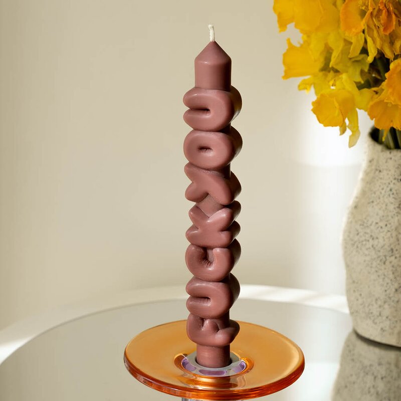 CandleHand 3D kronelys 23 cm F*CK YOU mocha