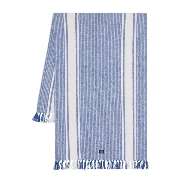 Lexington Løper 250x50 cm med frynser stripet hvit/blå