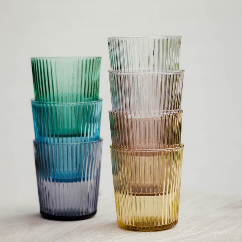 Paveau Ribbed Elegance glass Cable 25 cl gul
