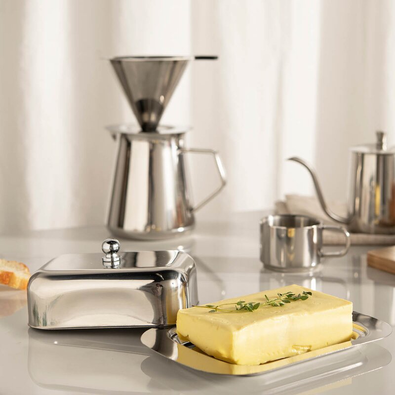 Modern House Kitchen Things smørklokke 18x12 cm stål