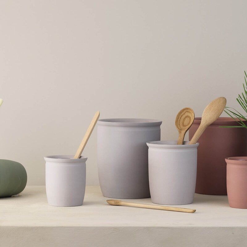 Knabstrup Keramik Knabstrup syltekrukke 1 L Grå