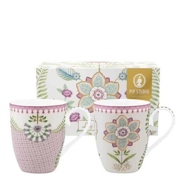 Pip Studio Lily & Lotus krus stor 36,5 cl 2 stk off-white