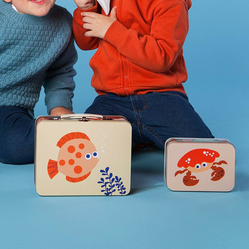 Blafre Flo og fjære koffertboks 8x16x19 cm gul