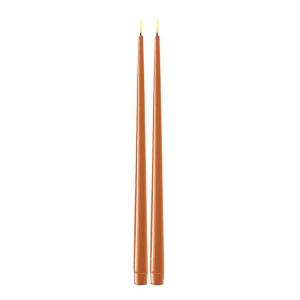 DeluxeHomeart LED shiny dinner 2,2x28 cm 2 stk karamell