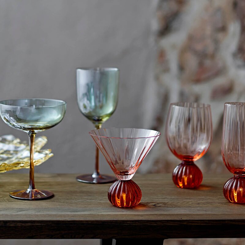 Bloomingville Taurin vinglass 43 cl rosa