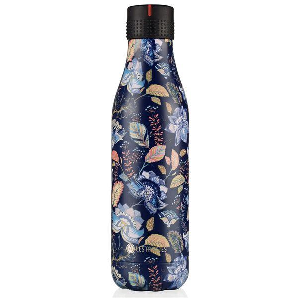 Les Artistes Bottle Up termoflaske 0,5L mørk blå m/bohemdekor