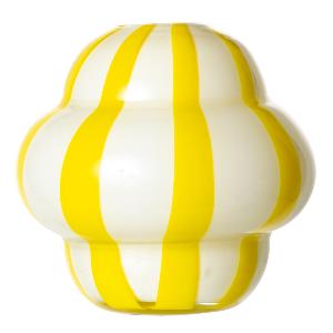 Byon, curie vase 22cm gul/ gul/hvit