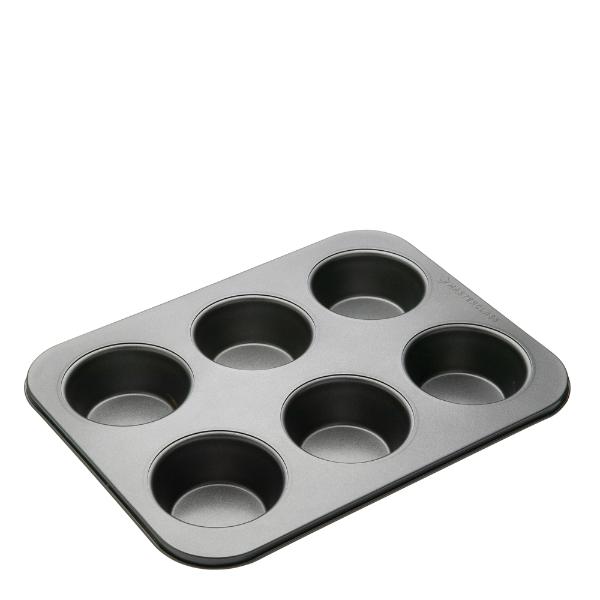 MasterClass Muffinsform for 6 store muffins 35x26 cm grå