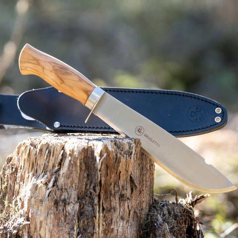 Brusletto Villmarka stor kniv 36 cm oliventre