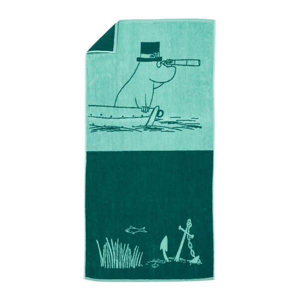 MoominArabia Mummi badehåndkle 70x140 cm Mummipappa blågrønn