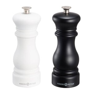 Anders Petter Classic salt- og pepperkvern 16,5 cm 2 stk bøk/svart/hvit