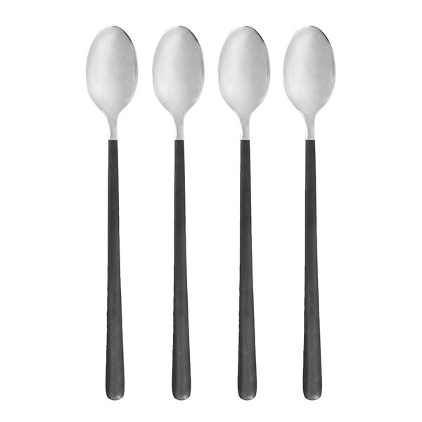 House Doctor Ox lang skje 19,5 cm 4 stk svart/sølv