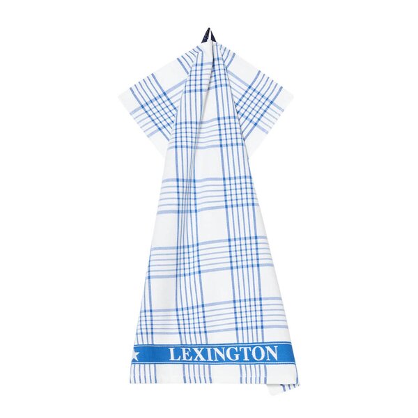 Lexington Kjøkkenhåndkle 70x50 cm frotté rutete hvit/blå