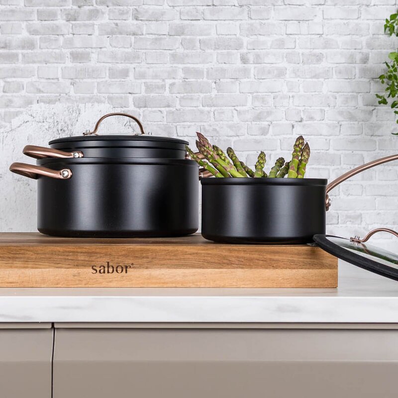 Modern House Black Copper grytesett 3 deler 1,5/3/4,9 L keramisk svart/kobber