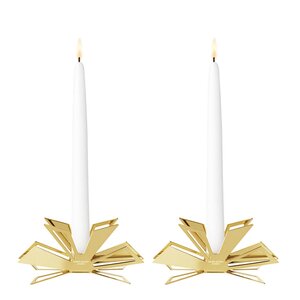 Georg Jensen Jul 2025 kronelysestake 8,3x3,7 cm 2 stk gull
