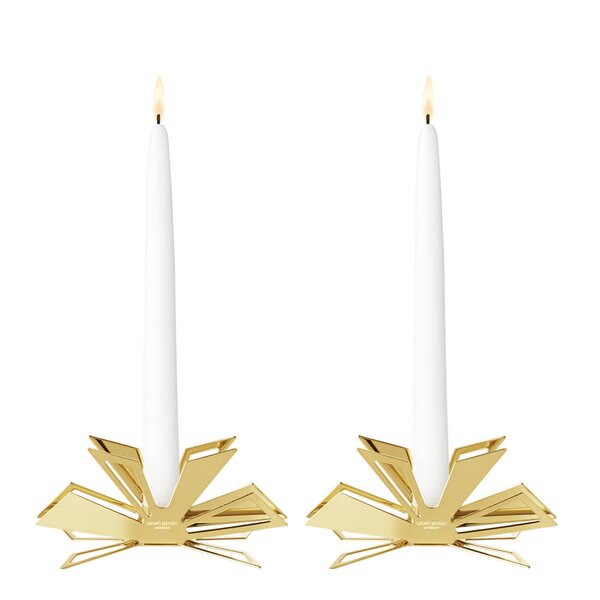 Georg Jensen Jul 2025 kronelysestake 8,3x3,7 cm 2 stk gull