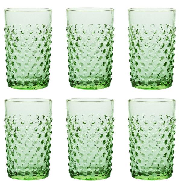 Klimchi – Hobnail glass 20 cl 6 stk light green