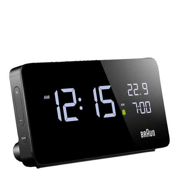 Braun Vekkerklokke digital 14 cm svart
