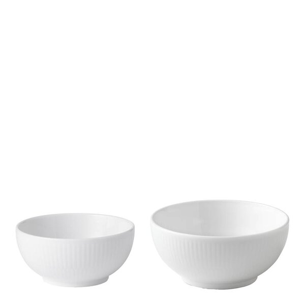 Royal Copenhagen Hvit Riflet skålsett 2 deler 24 cl/47 cl
