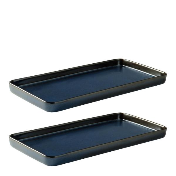 Aida – RAW tallerken rektangulær 34×18 cm 2 stk midnight blue