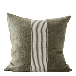 Tell Me More Colette putetrekk i lin 50x50 cm grønne striper