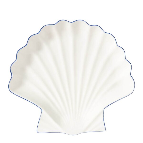 Lexington Serveringsfat 34 cm skallformet hvit/blå