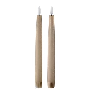 Edelweiss LED kronelys 2,2x22 cm 2 stk taupe