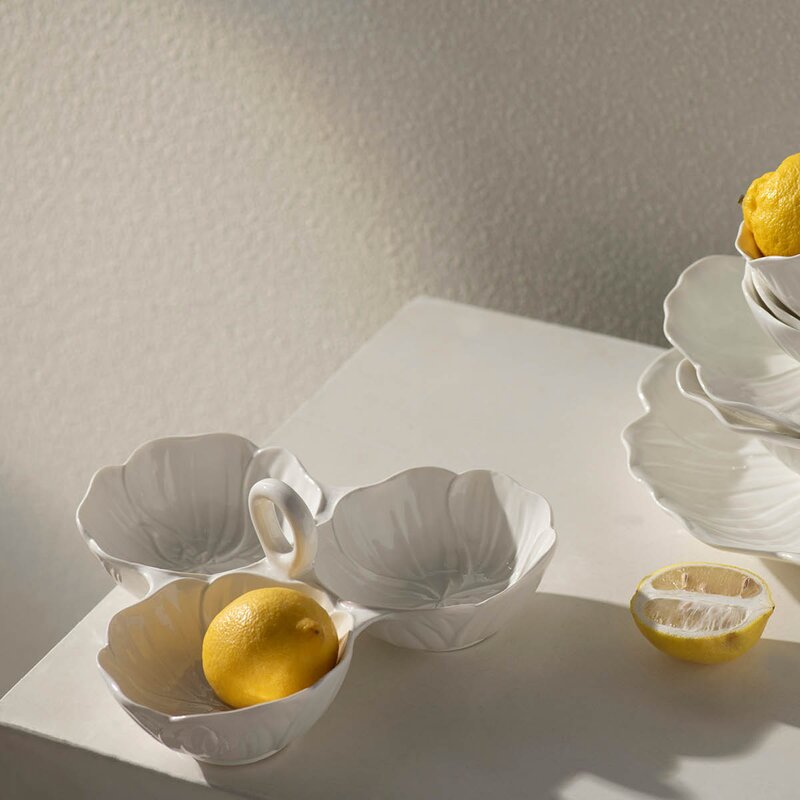 Stiernholm Flora serveringsfat 22 cm hvit