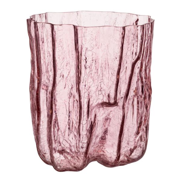 Kosta Boda – Crackle vase 28 cm rosa