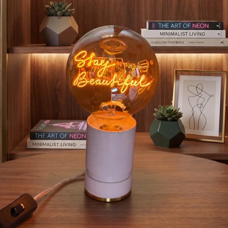 Elements Lighting MITB Madison sokkel bordlampe 11 cm hvit/gull aluminium