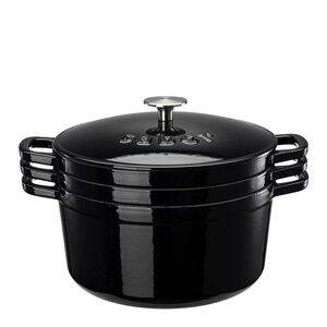 Sabor Classic støpejernsgrytesett 3 stk 1,6L + 3L + 4,9L svart