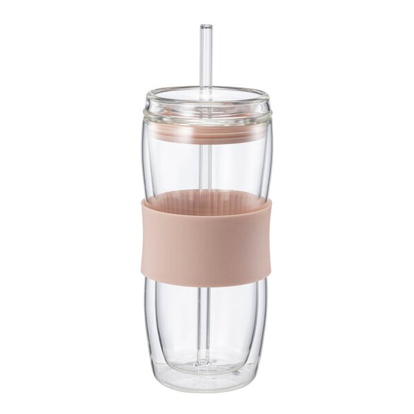 Modern House - Sipster dobbelvegget drikkeglass 50 cl st&oslash;vet rosa